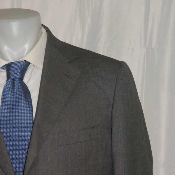 Ermenegildo Zegna Vintage Gray Solid Woven Three Button Suit 44L - Picture 1 of 12